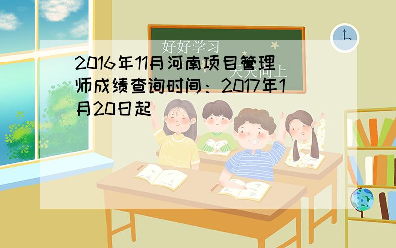 2016年11月河南项目管理师成绩查询时间：2017年1月20日起