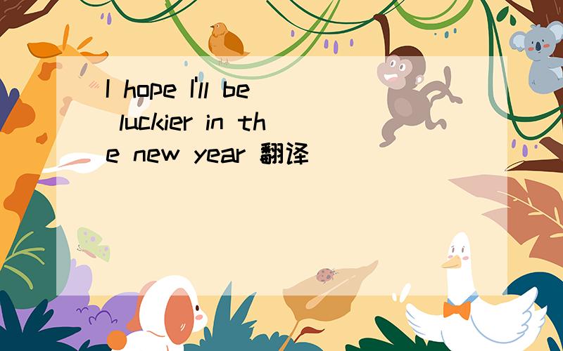 I hope I'll be luckier in the new year 翻译