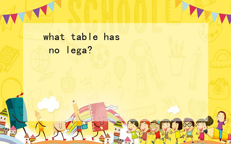 what table has no lega?
