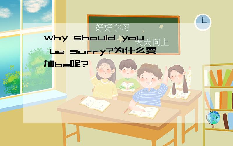 why should you be sorry?为什么要加be呢?