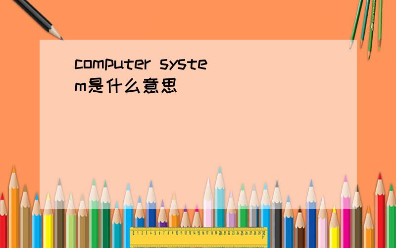 computer system是什么意思