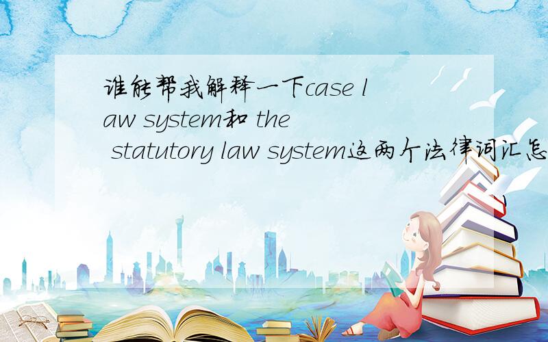 谁能帮我解释一下case law system和 the statutory law system这两个法律词汇怎么翻译?
