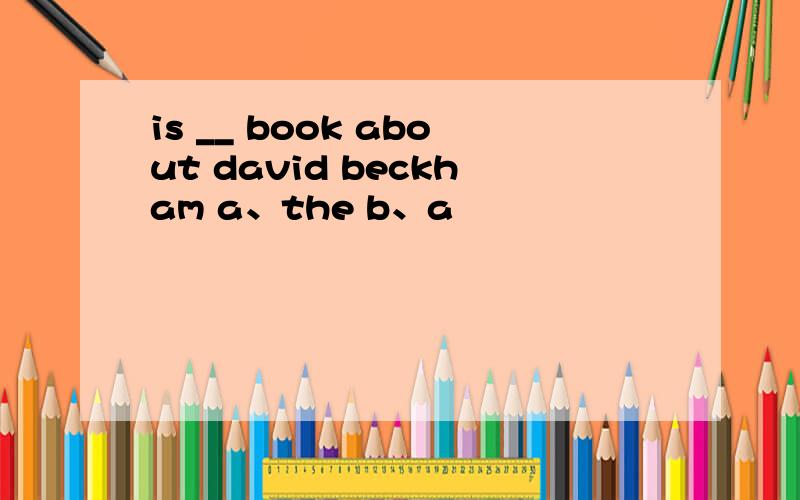 is __ book about david beckham a、the b、a