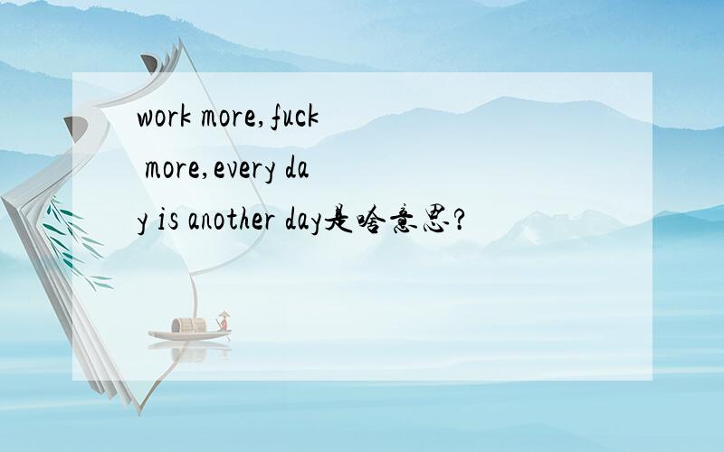 work more,fuck more,every day is another day是啥意思?