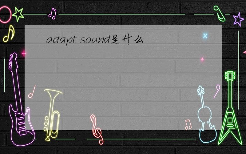 adapt sound是什么