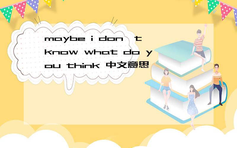 maybe i don't know what do you think 中文意思