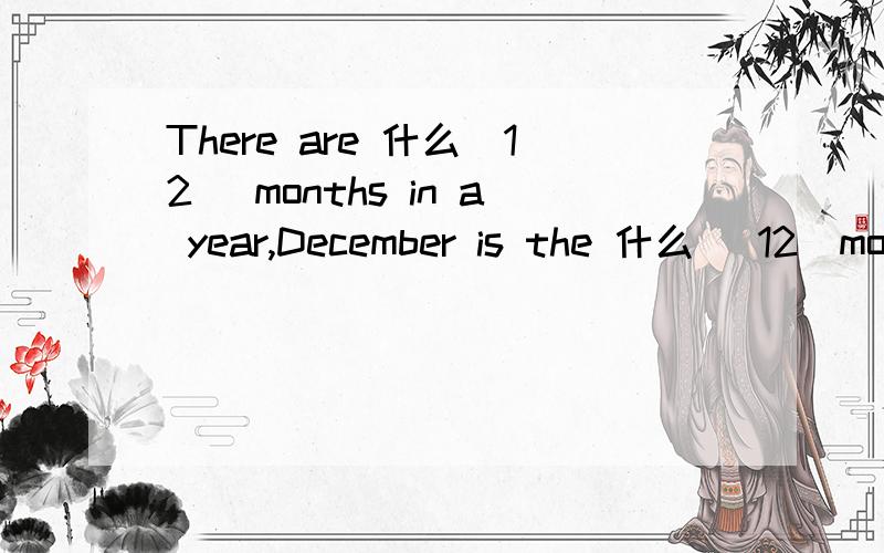 There are 什么[12] months in a year,December is the 什么 [12]month of the year